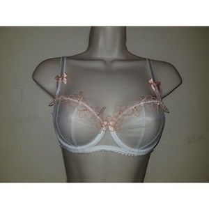 Agent Provocateur Maybelle bra size 34B white with peach daisies NWT